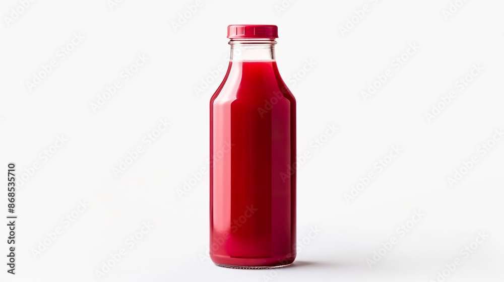 Isolated red beverage bottle on a white background Isolated red beverage bottle on a white background