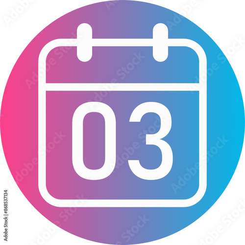Red and blue gradient calendar day 