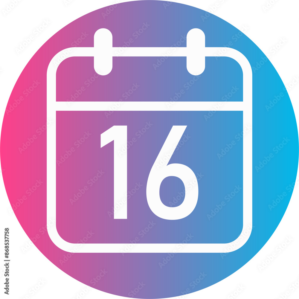 Red and blue gradient calendar day 