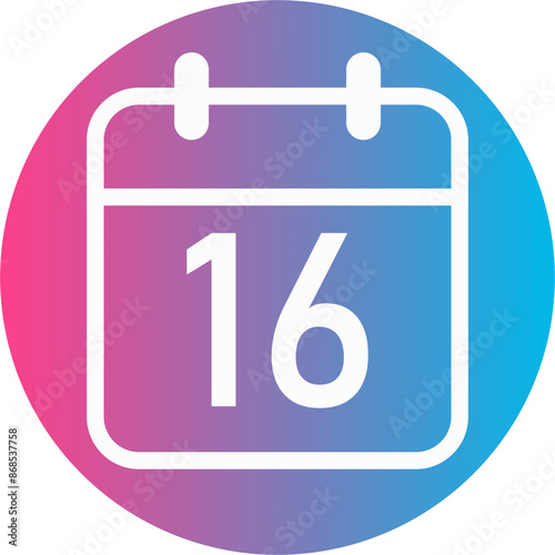 Red and blue gradient calendar day 