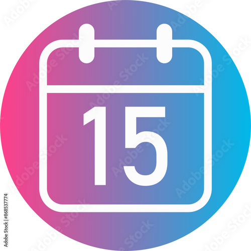 Red and blue gradient calendar day 