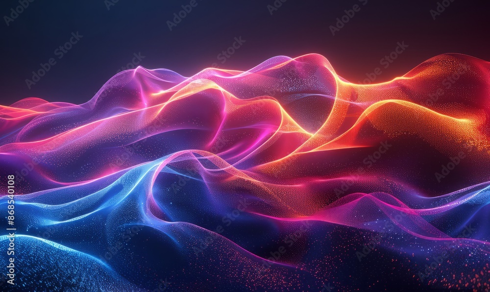 Minimalist abstract waves in neon shades Minimalist abstract waves in neon shades