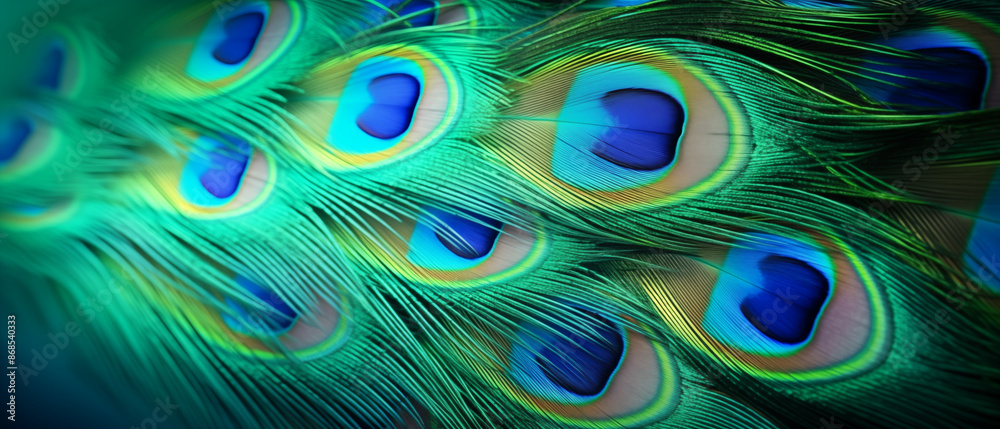 Obraz premium Iridescent Peacock Feather Pattern