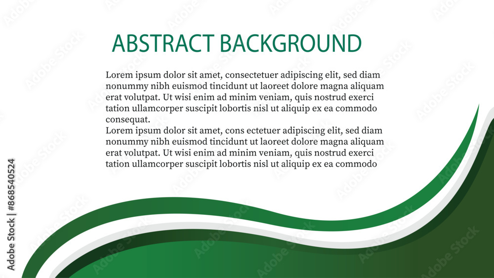 Obraz premium Abstract green wave banner background with copy space for text. Vector illustration