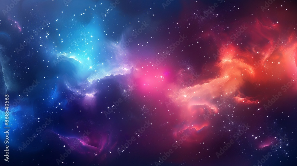Beautiful cosmic nebula in space, realistic vector illustration