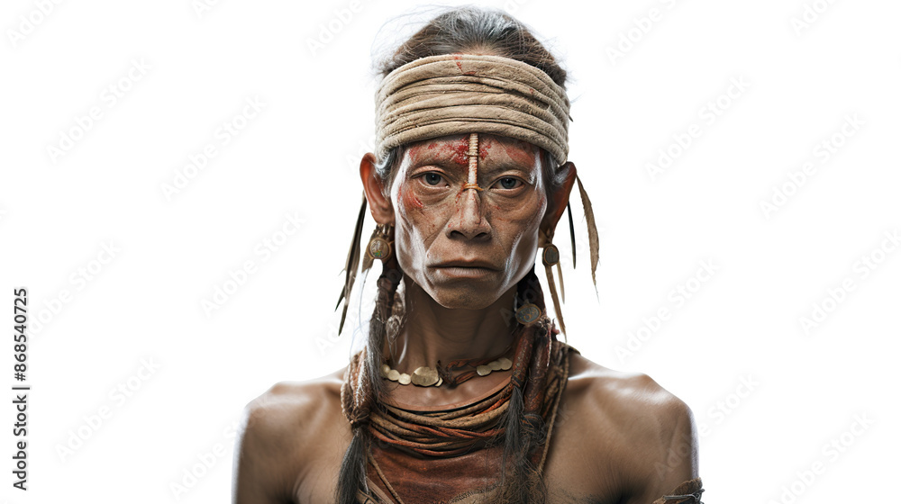 Thai elderly man alone against a stark white background Thai elderly man alone against a stark white background