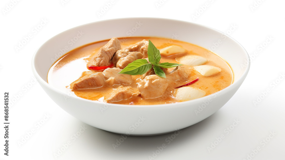 Thai Massaman Curry set off on a white background Thai Massaman Curry set off on a white background