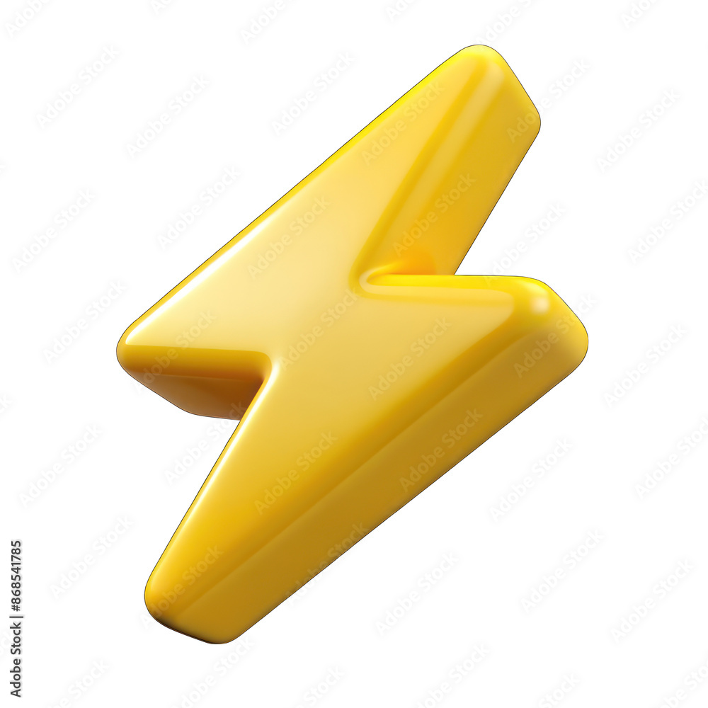 Yellow lightning bolt icon 3d isolated on transparent background Yellow lightning bolt icon 3d isolated on transparent background