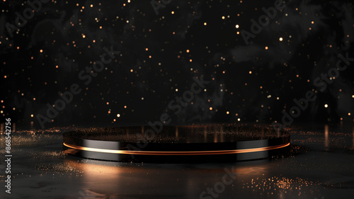 The design of the podium is based on the theme of a galactic night sky, filled with cosmic energy and befitting of a display product: Generative AI.宇宙的なエネルギーを湛えた、ディスプレイ製品にふさわしい銀河の夜空をテーマにした表彰台のデザインです。
