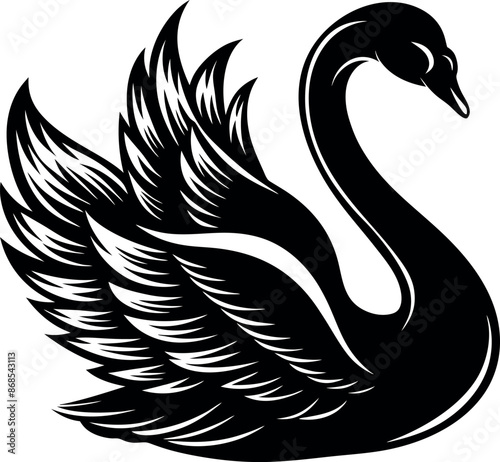 swan silhouette vector illustration artwork Design on a white background
