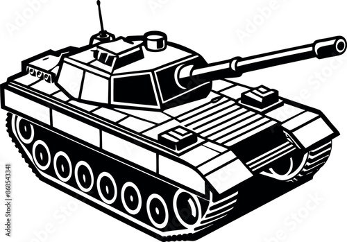 military tank silhouette vector illustration artwork Design on a white background
