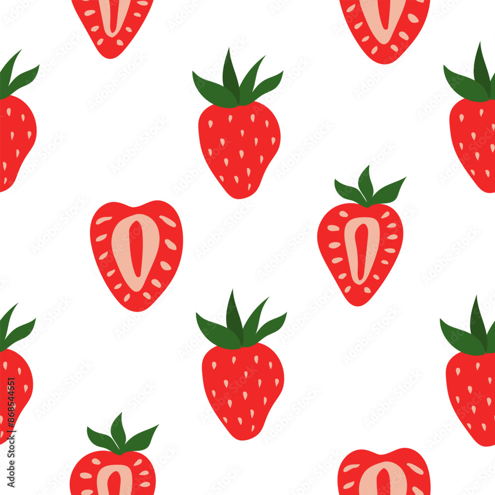 Strawberries seamless pattern. Vector background Strawberries seamless pattern. Vector background