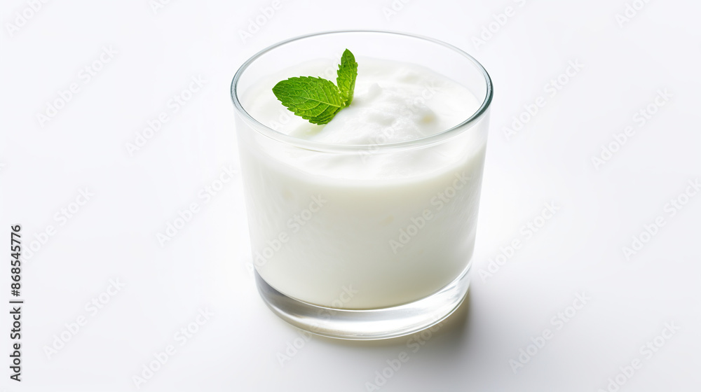 Turkish Ayran set off on a white background Turkish Ayran set off on a white background
