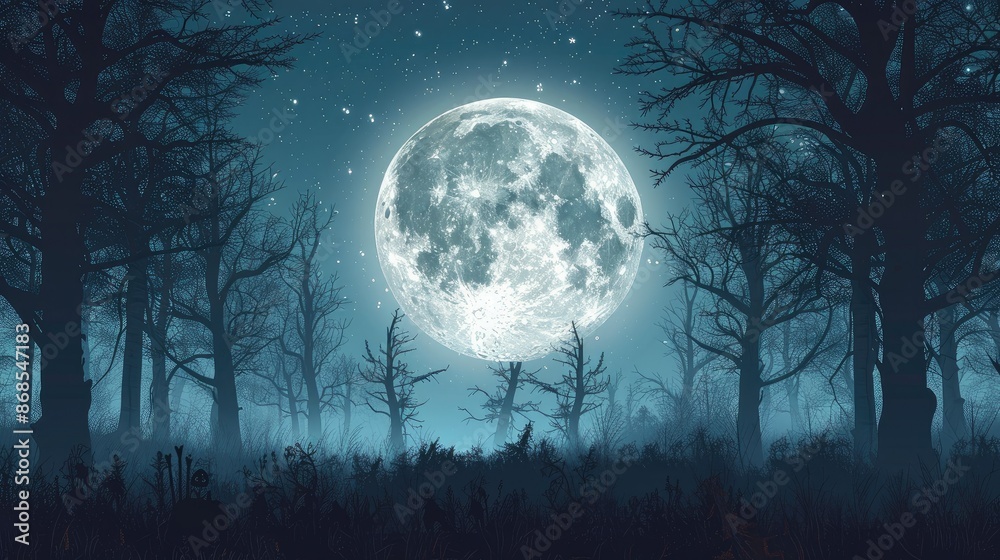 moonlight landscape in horror Halloween moonlight landscape in horror Halloween