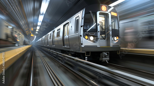 Wallpaper Mural Blurred image of a metro speeding on its way to a destination in the city. Torontodigital.ca