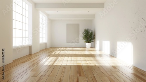 Wallpaper Mural minimalist art studio with smooth wooden floors and bright, natural light Torontodigital.ca