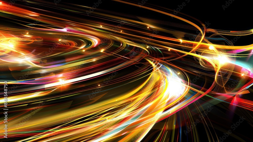 Abstract Swirling Light Trails in Vibrant Colors Abstract Swirling Light Trails in Vibrant Colors