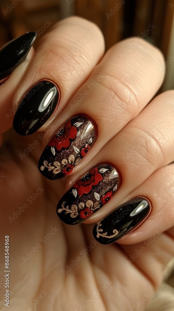 studio photo of manicure, various designs. studio photo of manicure, various designs.
