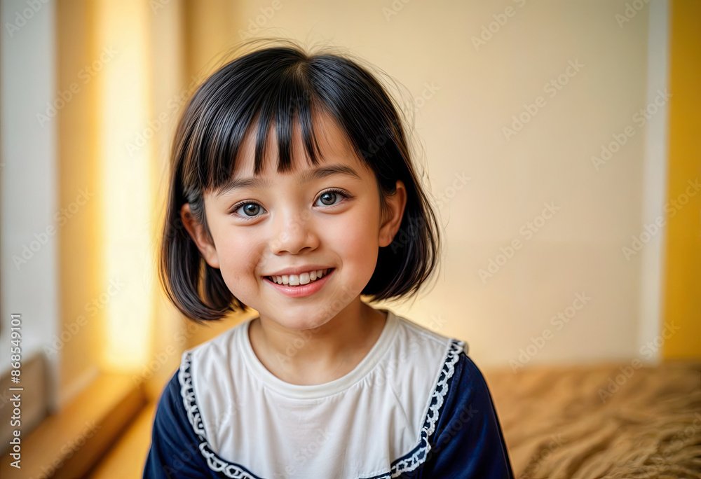 Smiling Young Asian Girl Indoors Smiling Young Asian Girl Indoors
