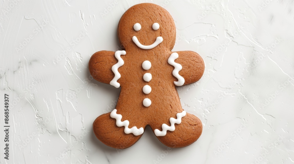 Christmas gingerbread man cookie with shiny icing, isolated, festive decoration, perfect details, holiday spirit, glossy icing accents, charming and detailed Christmas gingerbread man cookie with shiny icing, isolated, festive decoration, perfect details, holiday spirit, glossy icing accents, charming and detailed
