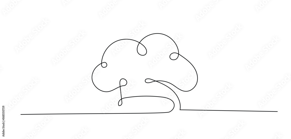 Chef hat vector one line continuous drawing illustration. Hand drawn linear silhouette. Minimal outline design element for print, banner, card, brochure, poster, menu, logo.