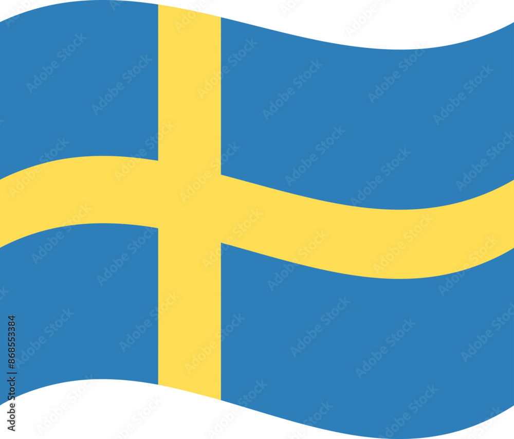 Sweden Flag Waving, Vector Graphic Illustration Sweden Flag Waving, Vector Graphic Illustration