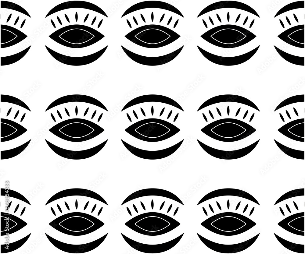 Black and white mystic vector pattern with eyes Black and white mystic vector pattern with eyes