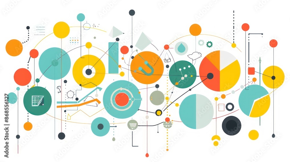 Obraz premium Abstract Geometric Composition with Vibrant Colors