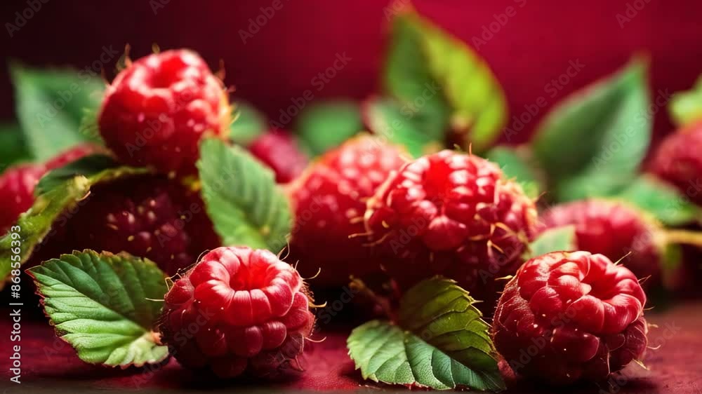 Fresh Raspberries Amidst Green Leaves. Vibrant Red Berries Close-Up. A Display of Natural Sweetness and Nutrition
Fresh Raspberries Amidst Green Leaves. Vibrant Red Berries Close-Up. A Display of Natural Sweetness and Nutrition