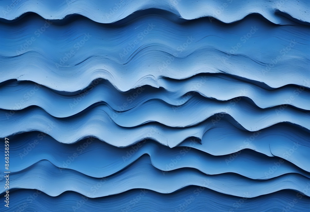 Wavy light blue, celeste, turquoise, sky color rought 3d concrete clay wall tezture texture background