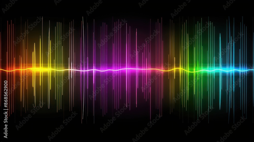 Abstract Rainbow Sound Wave Illustration Abstract Rainbow Sound Wave Illustration