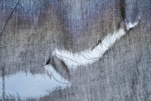 Tableau sur toile old torn cloth,cloth backdrops disintegrating with age and weather