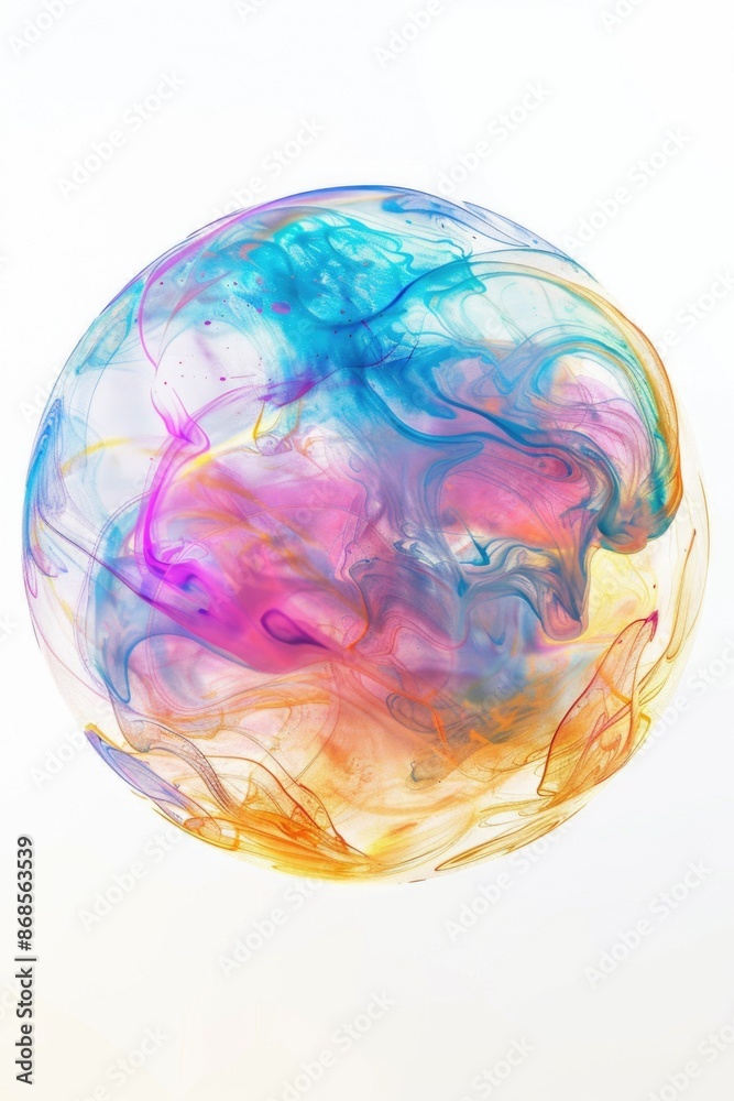 A vibrant, inflated balloon drifting in mid-air A vibrant, inflated balloon drifting in mid-air