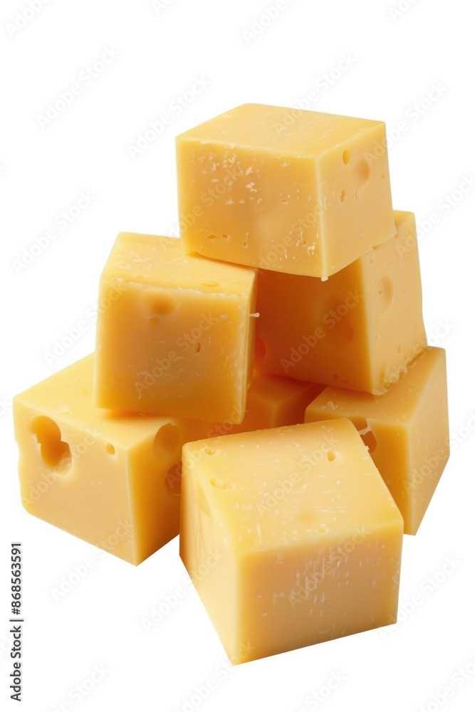 A creative arrangement of cheese blocks stacked on top of each other