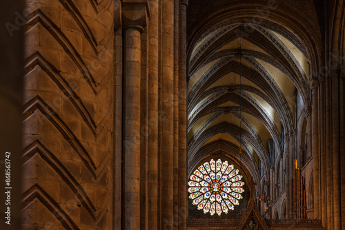 Interior of the Durham Cathedral in Durham, UK photo