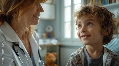 Pediatrician Examining Child in Clinic