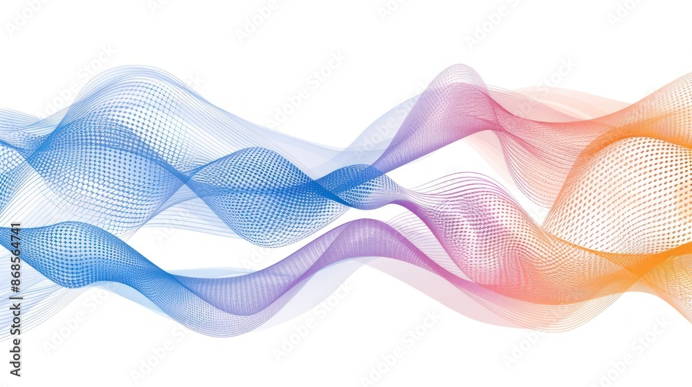Abstract Colorful Waves with Dotted Pattern Abstract Colorful Waves with Dotted Pattern