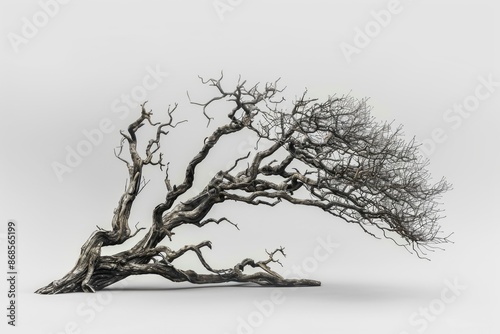 A tree without leaves or branches, often used as a symbol of lifelessness or decay photo