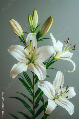 A bouquet of white flowers in a decorative vase, suitable for interior design or floral arrangements