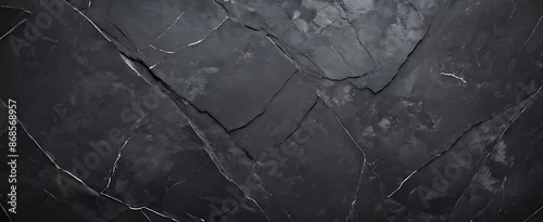 Panel kuchenny z motywem  Dark grey black slate texture background. Black stone texture. Black granite slabs background 