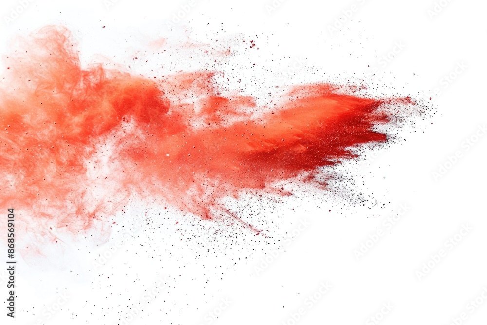A cloud of red dust particles suspended in mid-air, with no clear context or background A cloud of red dust particles suspended in mid-air, with no clear context or background
