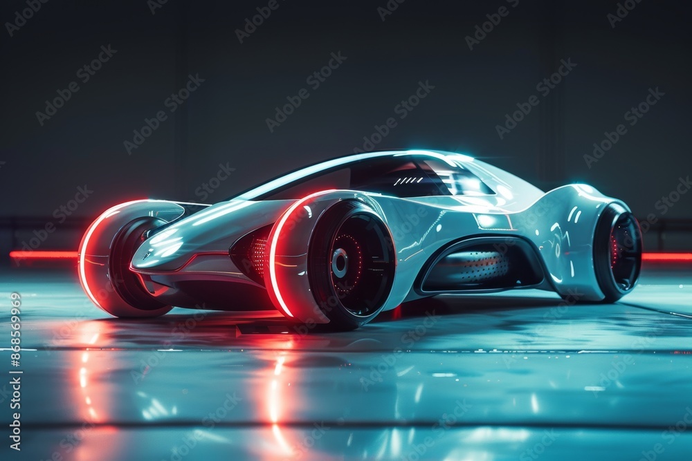 High quality image showcasing modern futuristic car design and development process High quality image showcasing modern futuristic car design and development process
