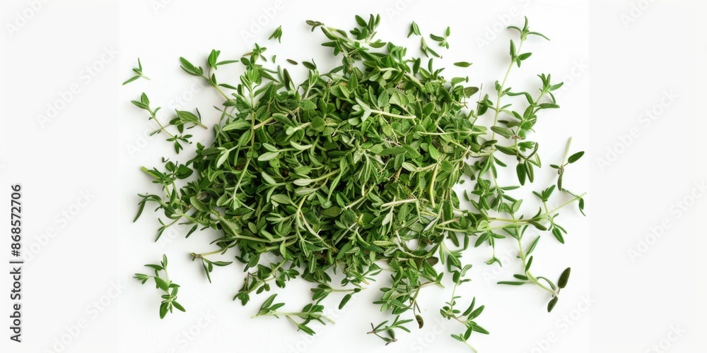 Obraz premium A close-up shot of a cluster of green sprouts growing on a white background