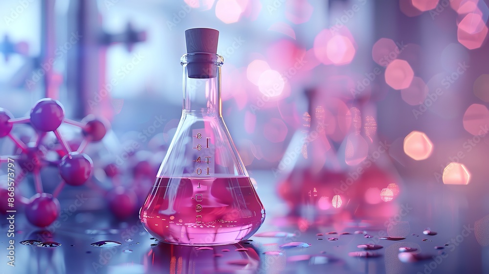 Science Chemistry Concept: Abstract Polygonal Laboratory and Isolated on a White Background Science Chemistry Concept: Abstract Polygonal Laboratory and Isolated on a White Background