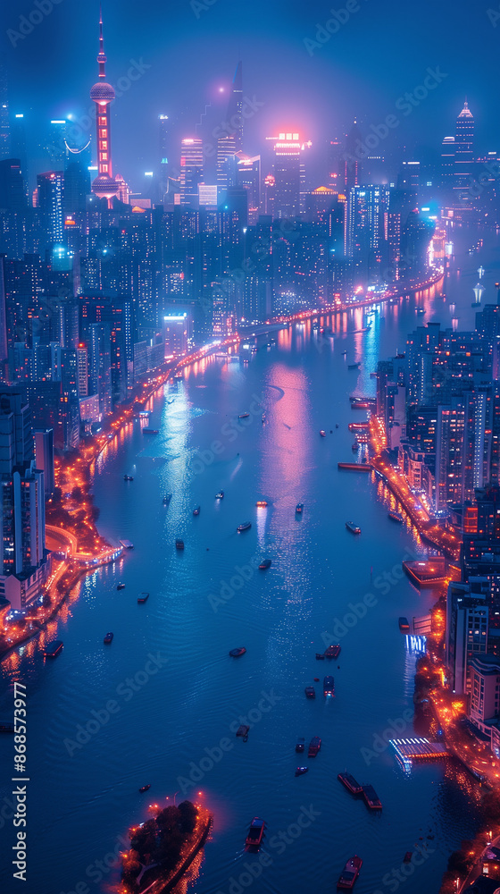 Shanghai city skyline at night Shanghai city skyline at night