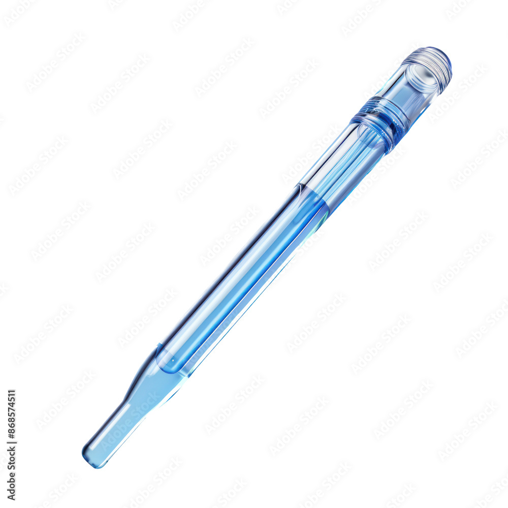 Close-up image of a blue plastic dropper, isolated on white background. Ideal for medical and laboratory stock photos. Close-up image of a blue plastic dropper, isolated on white background. Ideal for medical and laboratory stock photos.