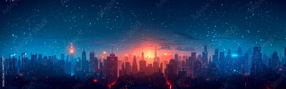 city skyline at sunset city skyline at sunset