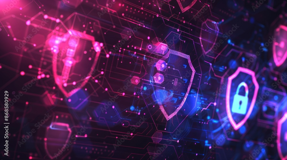 Fototapeta premium Cyber Security: Shielding Digital Assets