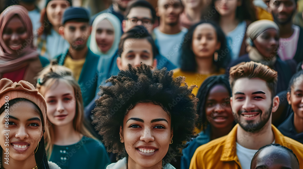 Obraz premium A group of diverse people from different cultures and backgrounds come together to celebrate their differences and create a better future for all.
