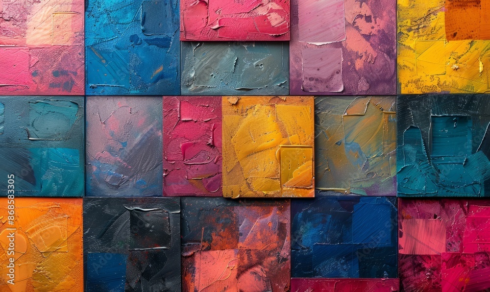 Abstract pop art squares with vibrant hues Abstract pop art squares with vibrant hues